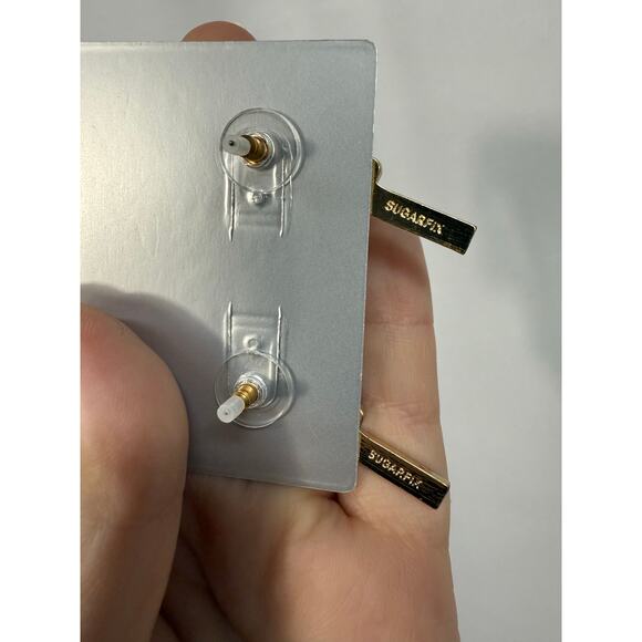 Sugarfix Baublebar Drop The Mic Earrings Sparkly Multi-Tone NWT - Picture 3 of 6